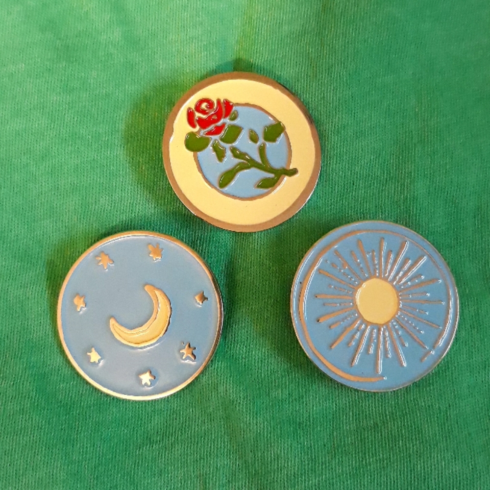 Sun and moon enamel pin pack